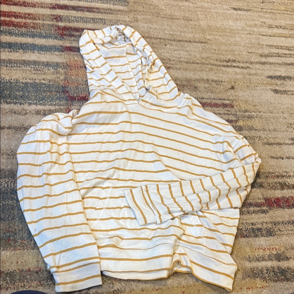 Striped White and Gold Hoodie